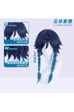 1/3 Delusion Genshin Impact Wendy Venti Dark Blue Cosplay Wig